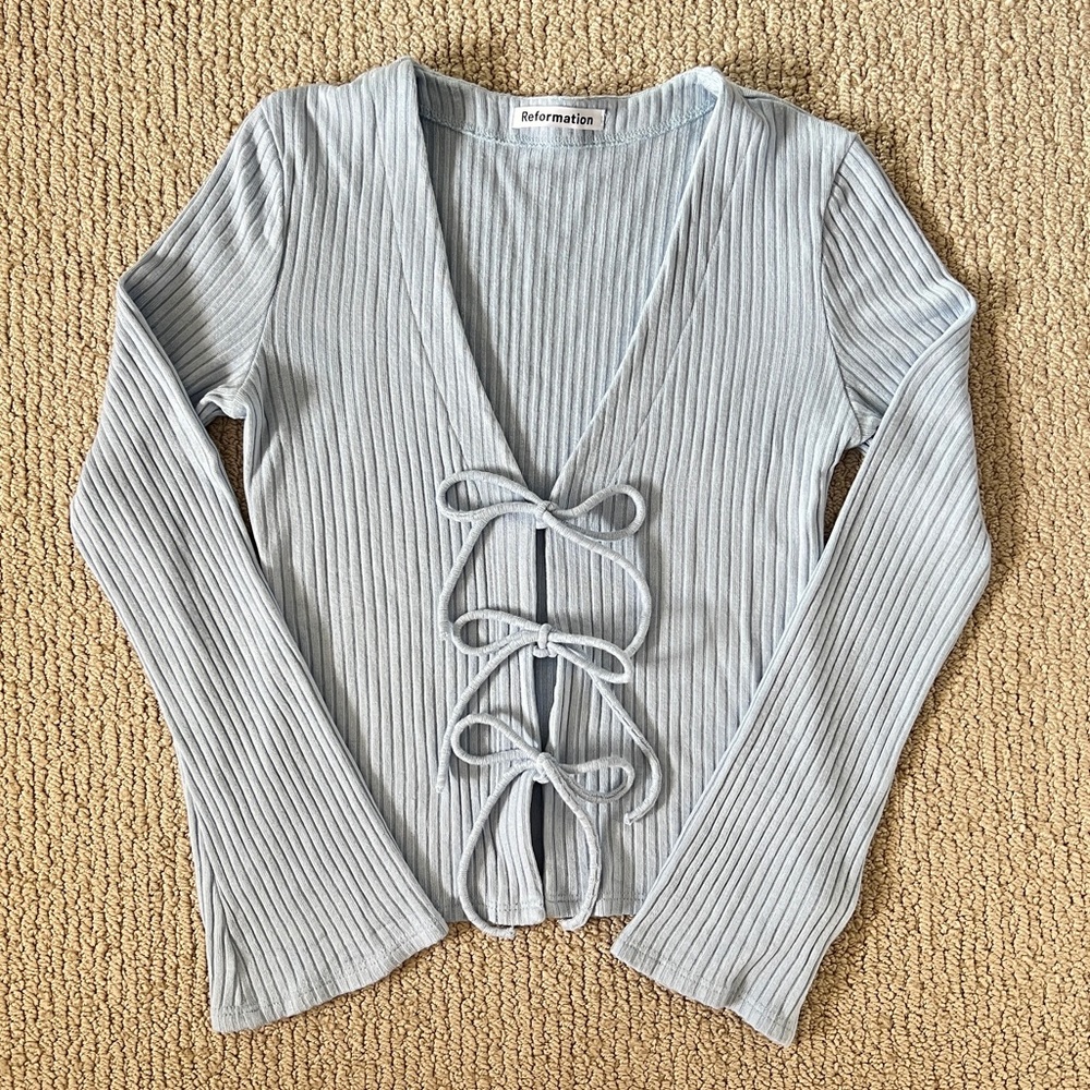 Reformation Malone Top Sky Size Small